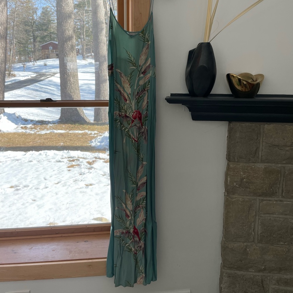 Tropical print asos gauze maxi dress